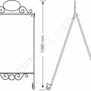 Antik A Kaldırım Panosu Yazı Tahtası - Görsel 5