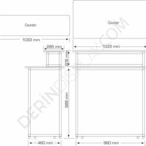 Çift Katlı Düz Panset Masa 90 Cm - Görsel 3