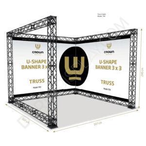 CROWN TRUSS STAND U 300CM + 300CM + 300CM X 240CM