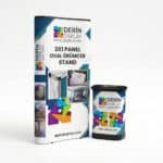 Derin Display 3x1 oval örümcek stand ve taşınabilir örümcek masası görseli