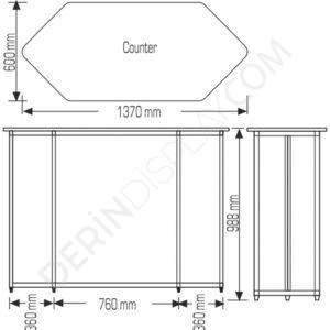 Panset Katlanır Fuar Masası Altıgen - Görsel 4