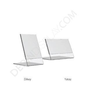 PLEKSİ FÖYLÜK EĞİMLİ L TİPİ 11X15 CM