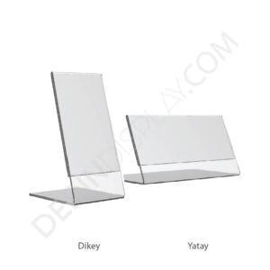 PLEKSİ FÖYLÜK EĞİMLİ L TİPİ 11X21 CM