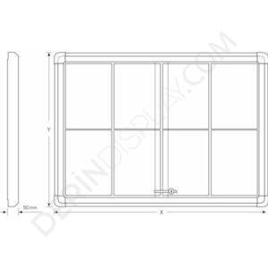 TEKERLEKLİ SÜRGÜLÜ KAPAK İLAN DOLABI – MANTAR ZEMİNLİ - Görsel 6
