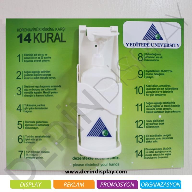 DUVAR TİPİ DEZENFEKTAN STANDI 40CM X 50CM