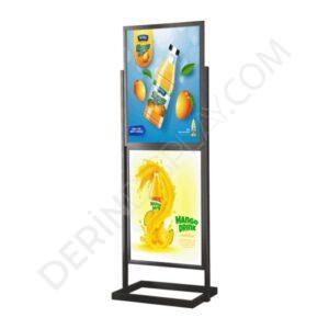 SÜRGÜLÜ DEMİR ÇİFT ÇERÇEVE POSTER PANO- ÇİFT YÖN