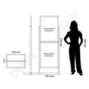 SÜRGÜLÜ DEMİR ÇİFT ÇERÇEVE POSTER PANO- ÇİFT YÖN - Görsel 4