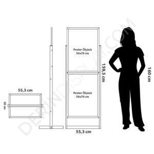 SÜRGÜLÜ DEMİR ÇİFT ÇERÇEVE POSTER PANO- ÇİFT YÖN - Görsel 5