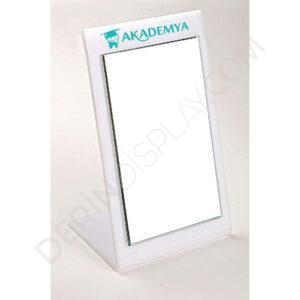 Masaüstü Dekoratif Özel Logolu Makyaj Aynası BEYAZ