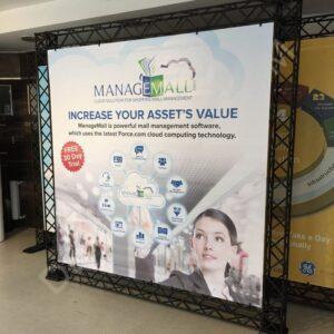 CROWN TRUSS STAND BANNER 240CM x 240CM