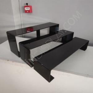 Pleksi 3'lü Merdiven Vitrin Seti Siyah - Görsel 4