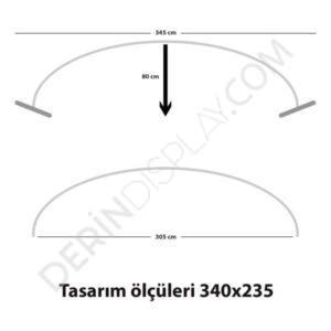 300x230 cm Kumaş Tekstil Stand Oval - Görsel 8