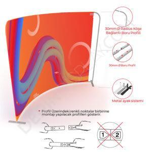 300x230 cm Kumaş Tekstil Stand Oval - Görsel 6