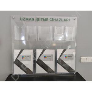 Pleksi Zeminli Duvar Tipi Broşür Katalog Panosu