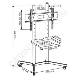 Ayarlanabilir AYAKLI LCD, PLAZMA, LED TV Standı, Televizyon Sehpası, Siyah TV Ünitesi, - Görsel 7