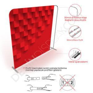 200×250 cm Kumaş Tekstil Stand Düz - Görsel 4