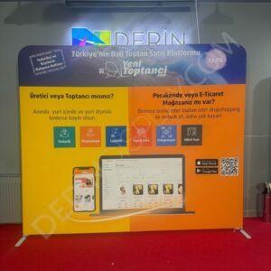300×250 cm Kumaş Tekstil Stand Düz - Görsel 3