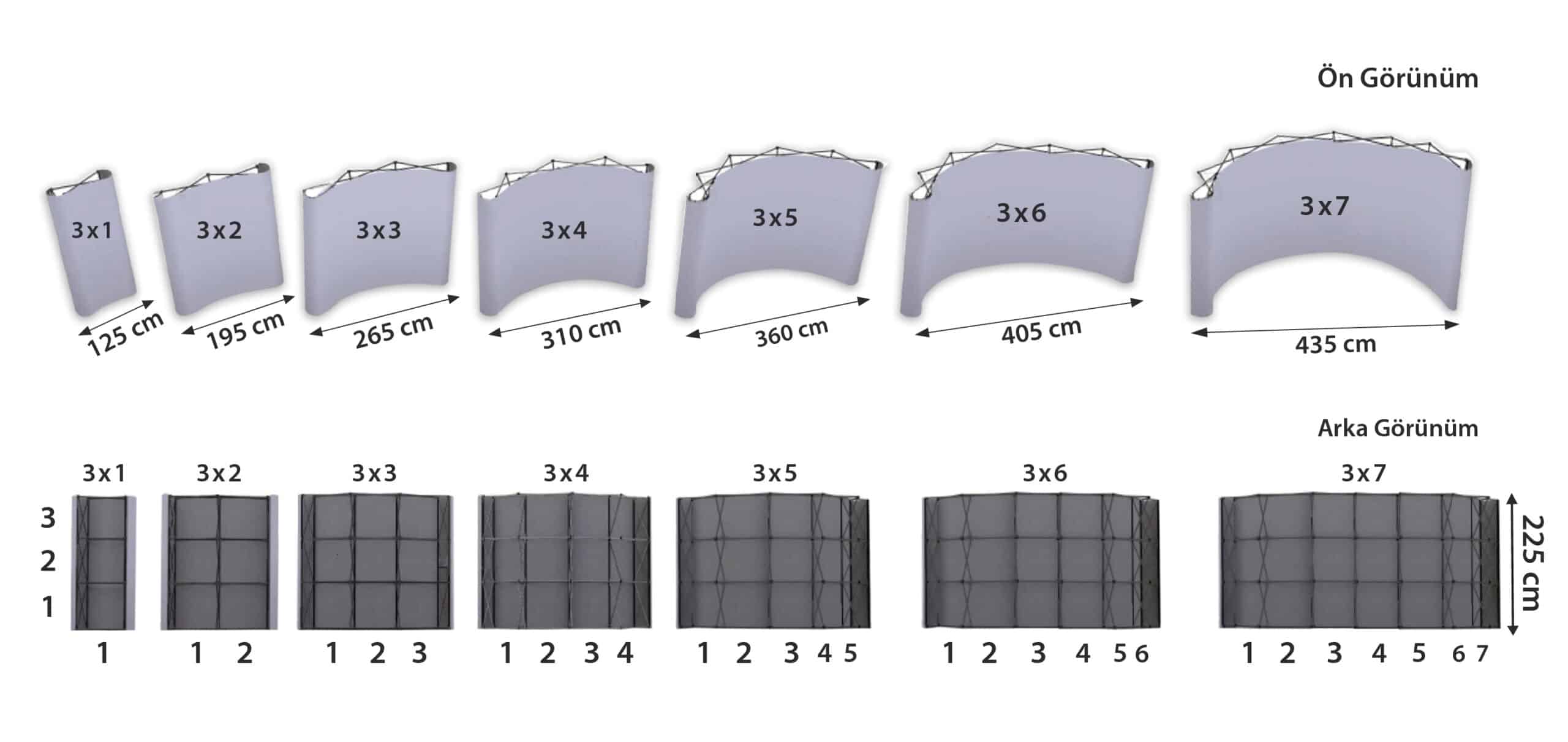 oval örümcek stand ölçüleri